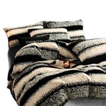 Tej velúr téli vastagított ágyneműkészlet — négy darabos, puha és meleg, bőrbarát, minimalist luxus stílus