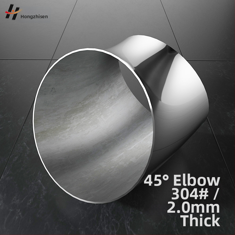 Uhly z nehrdzavejúcej ocele 304 pre zábradlie schodiska, 45° ohyb, hrúbka steny 2.0 mm, zváraný, odolný voči korózii
