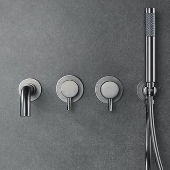 Душ комплект, скрит монтаж, квадратна душ глава, 304 неръждаема стомана, модерен минималистичен стил