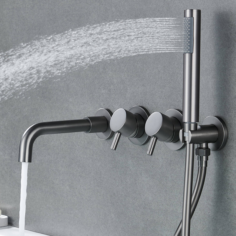 Душ комплект, скрит монтаж, квадратна душ глава, 304 неръждаема стомана, модерен минималистичен стил