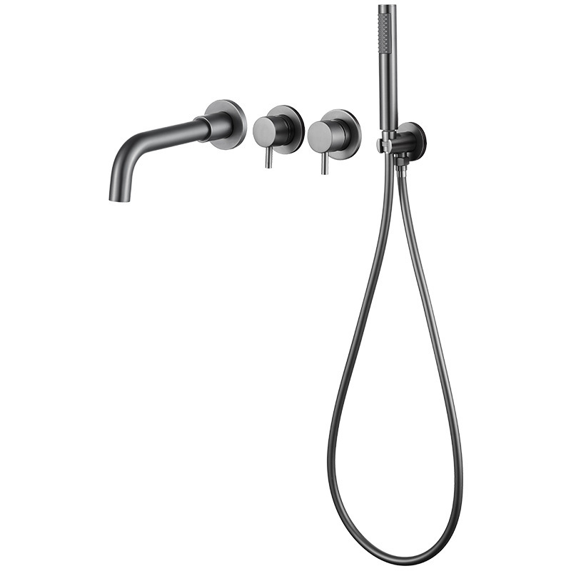 Душ комплект, скрит монтаж, квадратна душ глава, 304 неръждаема стомана, модерен минималистичен стил