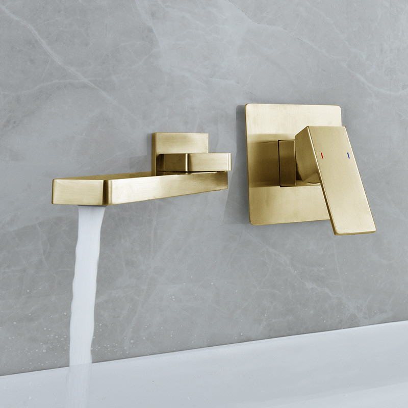 Skriveni zidni miješac za lavaboj, bakreno tijelo, keramički kartridžni ventil, miješanje tople i hladne vode, radna temperatura 0–100°C