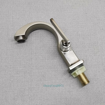 Robinet chiuvetă baie, cu o singură gaură, apă rece, oțel inoxidabil, cartuș ceramic, finisaj periat, CE certificat UE