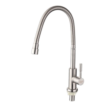 Robinet de bucătărie din oțel inoxidabil 304, apă rece, rotație universală, robinet cu disc ceramic, finisaj periat