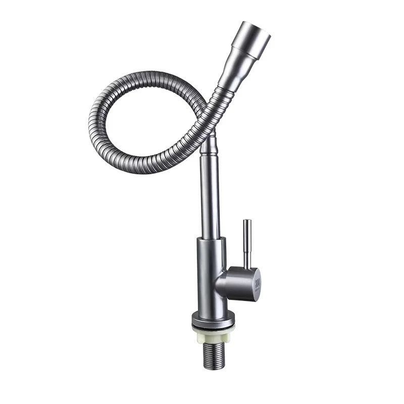 Robinet de bucătărie din oțel inoxidabil 304, apă rece, rotație universală, robinet cu disc ceramic, finisaj periat