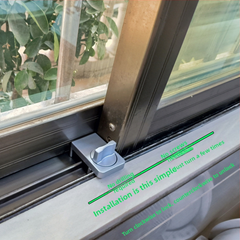 DY-CS01 Zámok na okno zo zinkového zliatiny, bezkľúčové otáčanie, ochrana proti krádeži, inštalácia bez nástrojov