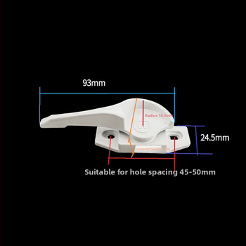 Polmesiacový zámok pre posuvné dvere a okná z hliníkovej zliatiny — Model: 001, Typ: Iný, Materiál: Hliníková zliatina
