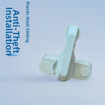 T tvarovaný zámok na okná, plastovo-kovová konštrukcia, proti krádeži, moderný minimalistický dizajn