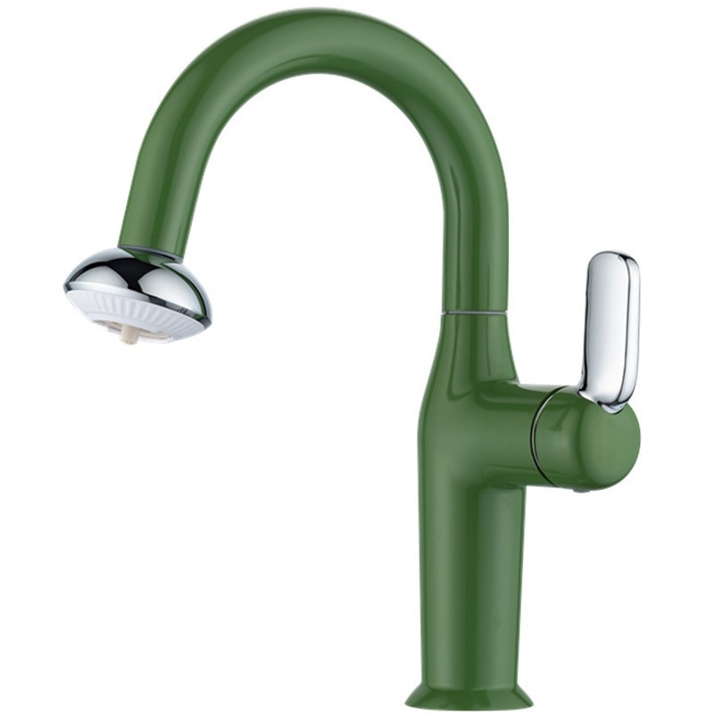 Robinet pentru chiuvetă pentru proiecte hoteliere și pensiune, stil retro, corp din aliaj de zinc, flux mixt, deschidere în spirală, finisaj electrogalvanic, miez de cupru