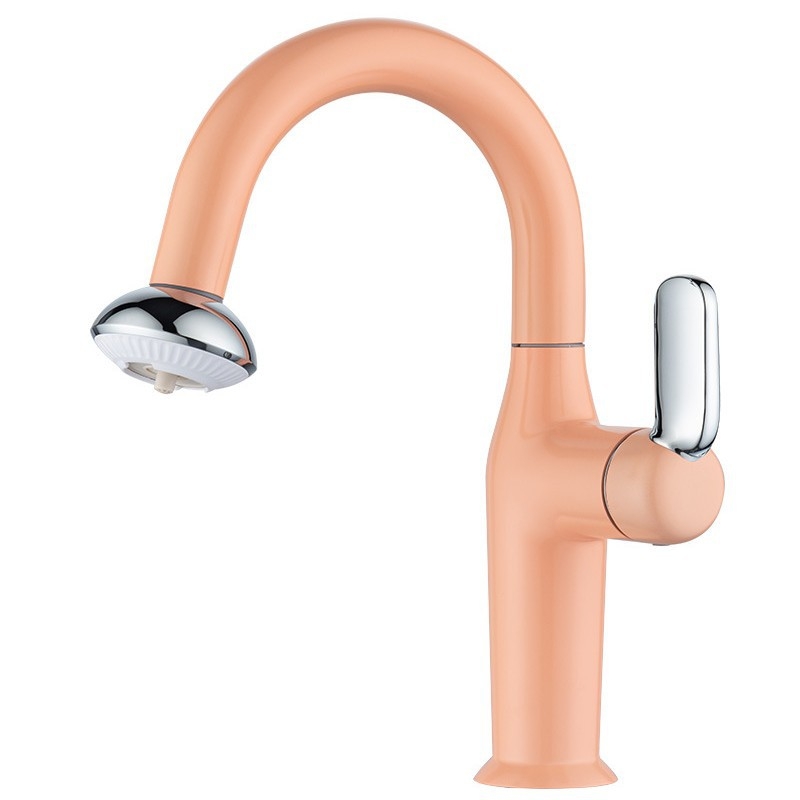 Robinet pentru chiuvetă pentru proiecte hoteliere și pensiune, stil retro, corp din aliaj de zinc, flux mixt, deschidere în spirală, finisaj electrogalvanic, miez de cupru