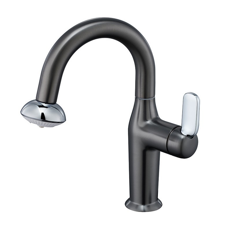 Robinet pentru chiuvetă pentru proiecte hoteliere și pensiune, stil retro, corp din aliaj de zinc, flux mixt, deschidere în spirală, finisaj electrogalvanic, miez de cupru