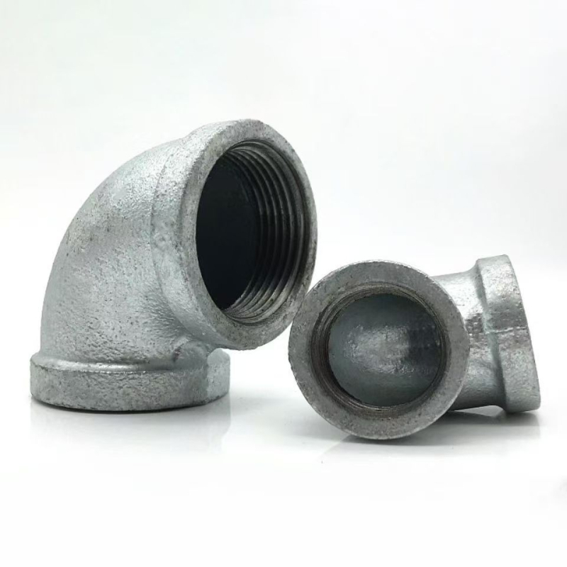 Potrubné koleno 90° s vnútorným závitom, pozinkované, z tvárnej liatiny