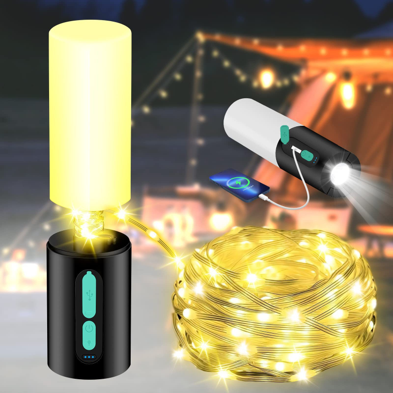 LED kamping svjetiljka s ručnim pogonom, ABS kućište, 1200 mAh baterija, punjivo, 5 sati rada