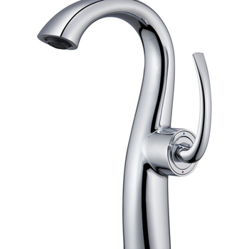 Robinet chiuvetă baie, stil lebădă, corp din cupru, miez ceramic disc, acționare prin ridicare, design modern minimalist