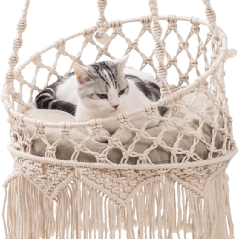 Χειροποίητη αιώρα γάτας (βαμβακερός σχοινί; Προέλευση: Shandong; Για γάτες; Κατηγορία: φωλιά γάτας, κλουβί)