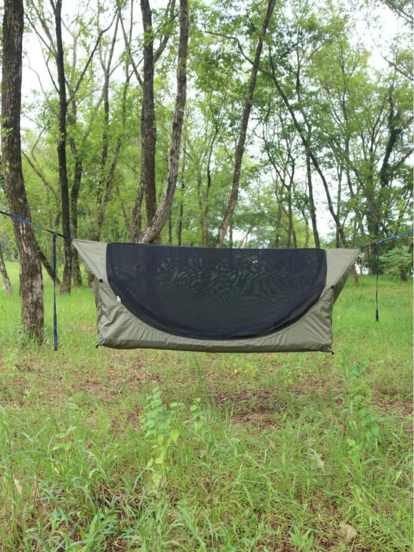 Vonkajšia hamaka stan tri v jednom – plochý kempingový set s prístreškom, sieťou proti komárom a nafukovacím matracom (celková nosnosť 150 kg; materiál povrchu hamaky: polyester; materiál rámu: železná tyč; prispôsobiteľné)