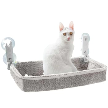 Γατο- hammock παραθύρου με βεντούζες, αναδιπλούμενο κρεβάτι κρεμαστό