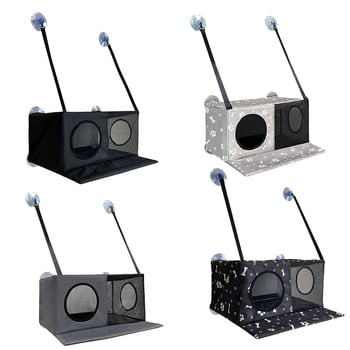 Υφασμάτινο κρεμαστό καταφύγιο για γάτες, με βεντούζες παραθύρου, για μπαλκόνι, χωρίς διάτρηση