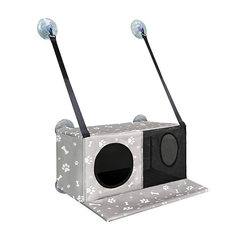 Υφασμάτινο κρεμαστό καταφύγιο για γάτες, με βεντούζες παραθύρου, για μπαλκόνι, χωρίς διάτρηση