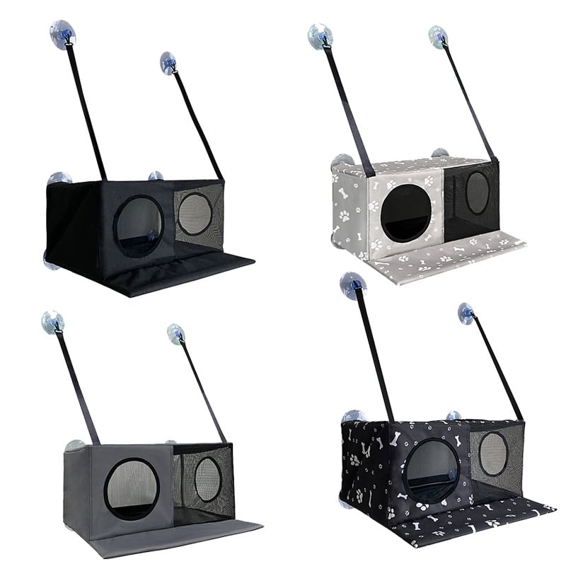 Υφασμάτινο κρεμαστό καταφύγιο για γάτες, με βεντούζες παραθύρου, για μπαλκόνι, χωρίς διάτρηση