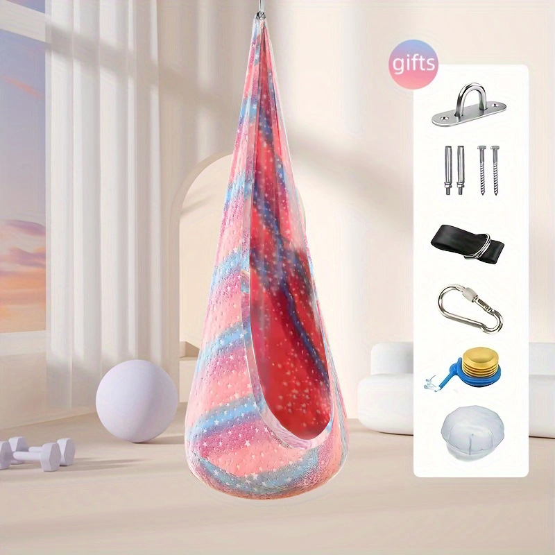 Flaneles világító függőszék-hamak beltéri és kültéri használatra, felfújható párnával, teherbírás 150 kg