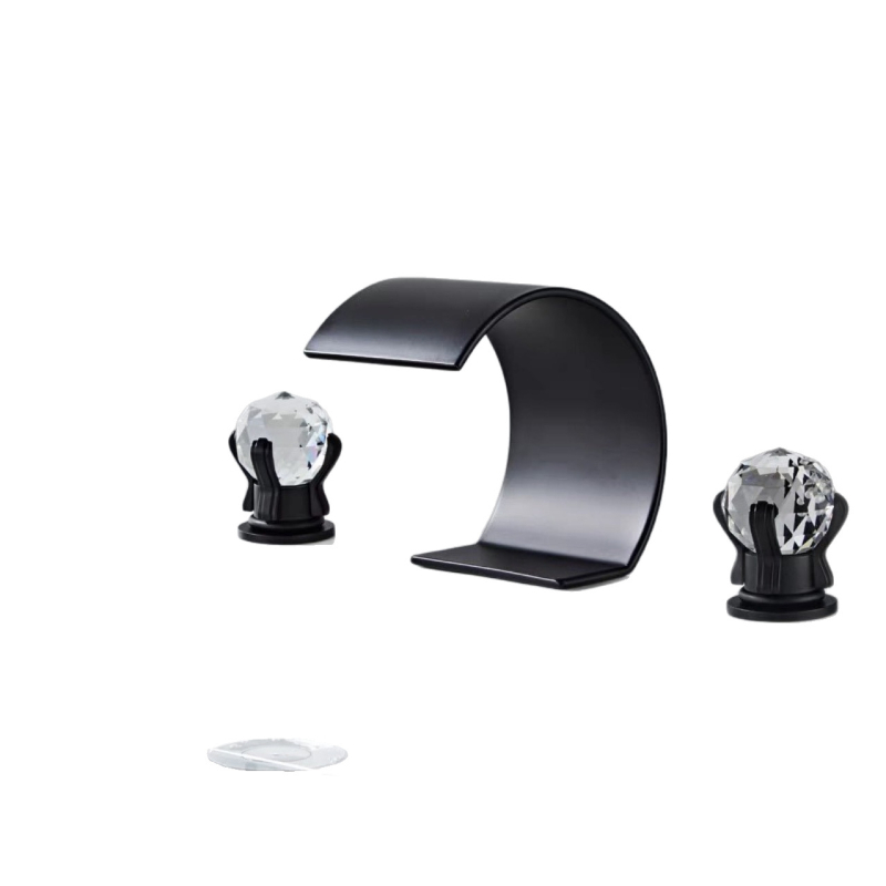 Kupaonski slavine za umivaonik od bakra, trodijelni set s tri otvora, model LE-6208, ulaz/izlaz G1/2, radna temperatura 0–100°C, nominalni tlak 1,5 MPa