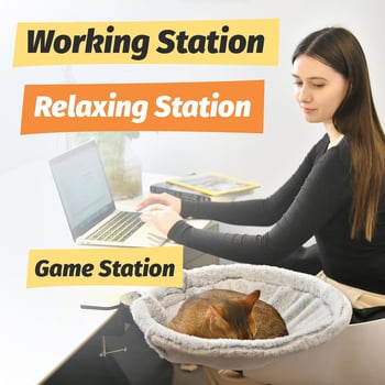 Bixbee Κρεμαστό κρεβάκι γάτας από ανοξείδωτο ατσάλι, για γραφείο