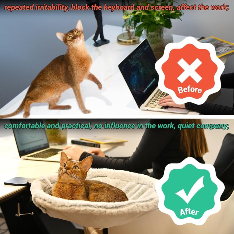 Bixbee Κρεμαστό κρεβάκι γάτας από ανοξείδωτο ατσάλι, για γραφείο