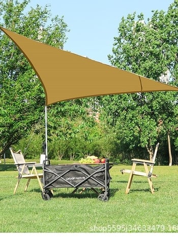 Háromszög alakú árnyékoló sátor 210D poliészter Oxford anyagból, vízálló 2000p, UV-álló, automata szerelés