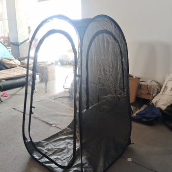 Go Sawae pop-up sátor sporteseményekhez — egyoldalú menedék sátor, gyors nyitás; belső átlátszó PVC, külső Oxford anyag, vízálló 1000–1500 mm