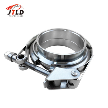 Automobilový výfukový príslušenstvo: 304 nerezová oceľ, rýchlo uvoľniteľný V-tvarný spona s prstenom a prírubou; menovité priemery 8/10/12/16 mm; upevňovací priemer 65 mm.