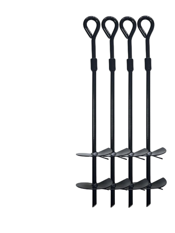 Xingda Σετ γείωσης για σκηνές και υπόστεγα — διπλού φύλλου σχεδίαση, πολύ ελαφρύ, σπειροειδή καρφιά, χυτοσίδηρος