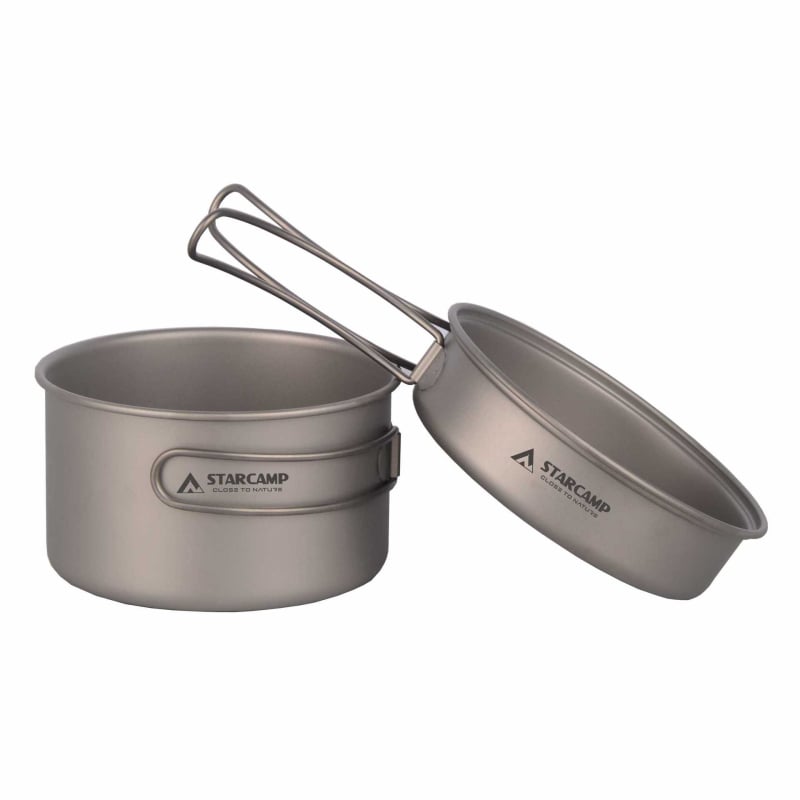 STARCAMP Kamping set posuđa od titanijeve legure — prenosivo, model HX-TK03, 190 g, za 2 osobe