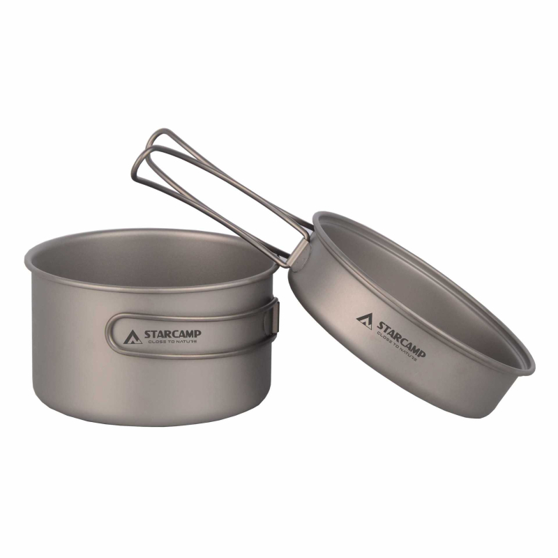 STARCAMP Kamping set posuđa od titanijeve legure — prenosivo, model HX-TK03, 190 g, za 2 osobe