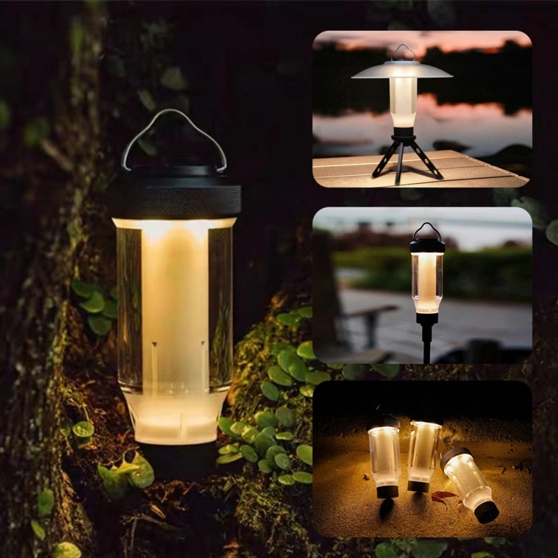 LED kamping svjetlo s punjivim napajanjem, kuka za šator, dodirni prekidač, 5V 3W, prijenosno