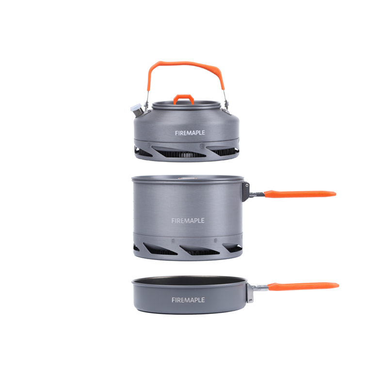 Kamperski set posuđa – aluminijska legura; prijenosan, izuzetno lagan, podijeljeni tip, otporan na vjetar, skupljanje topline; model Solar cooker; brand Fire Maple; za 2-3 osobe