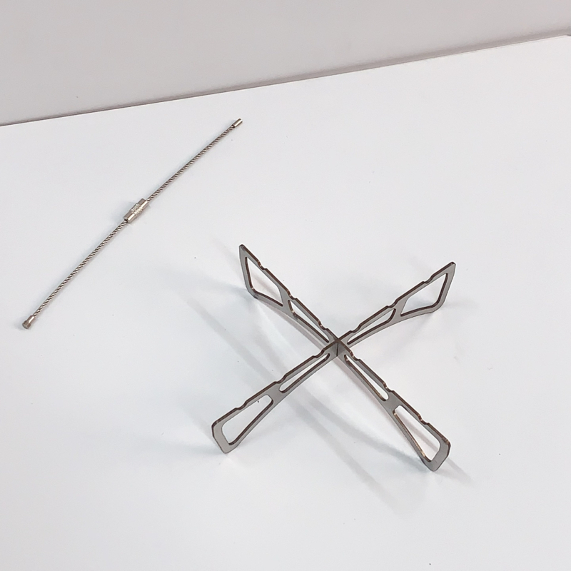 Križasti parni stalak od nehrđajućeg čelika – za kampiranje, 1-2 osobe