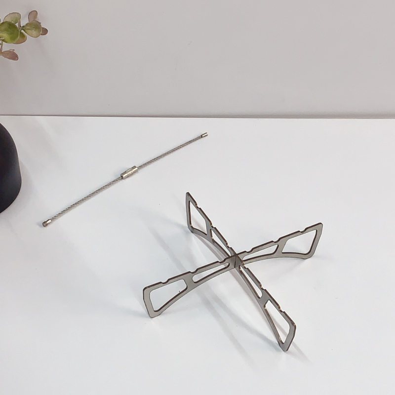 Križasti parni stalak od nehrđajućeg čelika – za kampiranje, 1-2 osobe