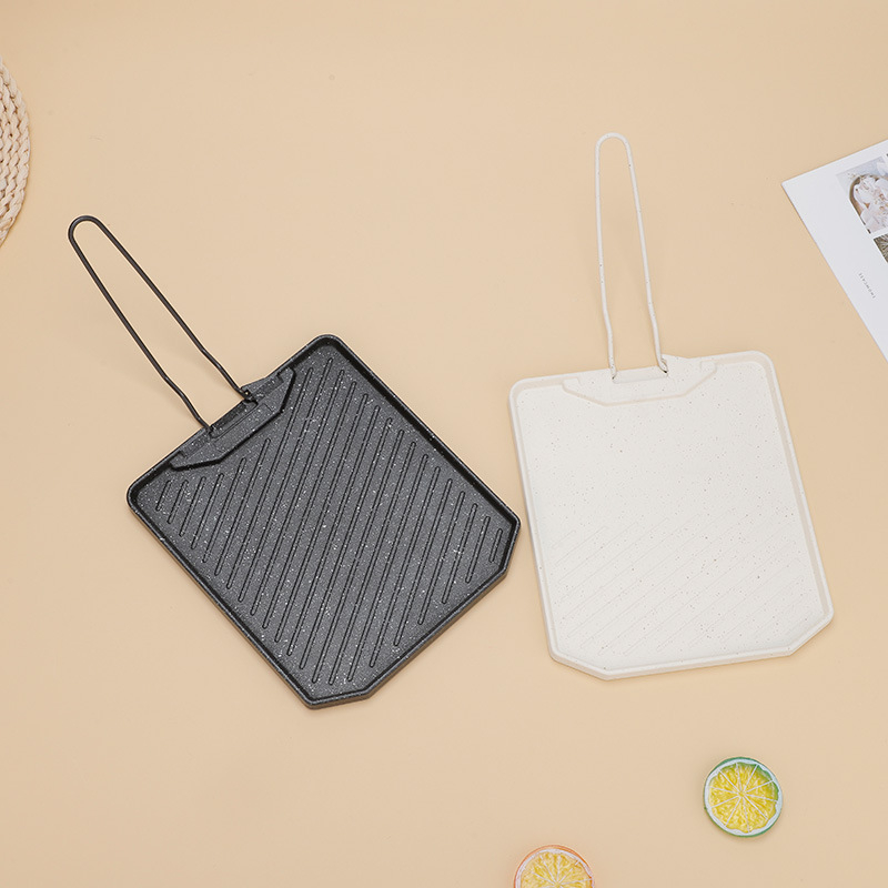 Prijenosni grill tiganj od nehrđajućeg čelika za kampiranje, za 2–3 osobe, težina 0,5 kg, mogućnost ispisa loga