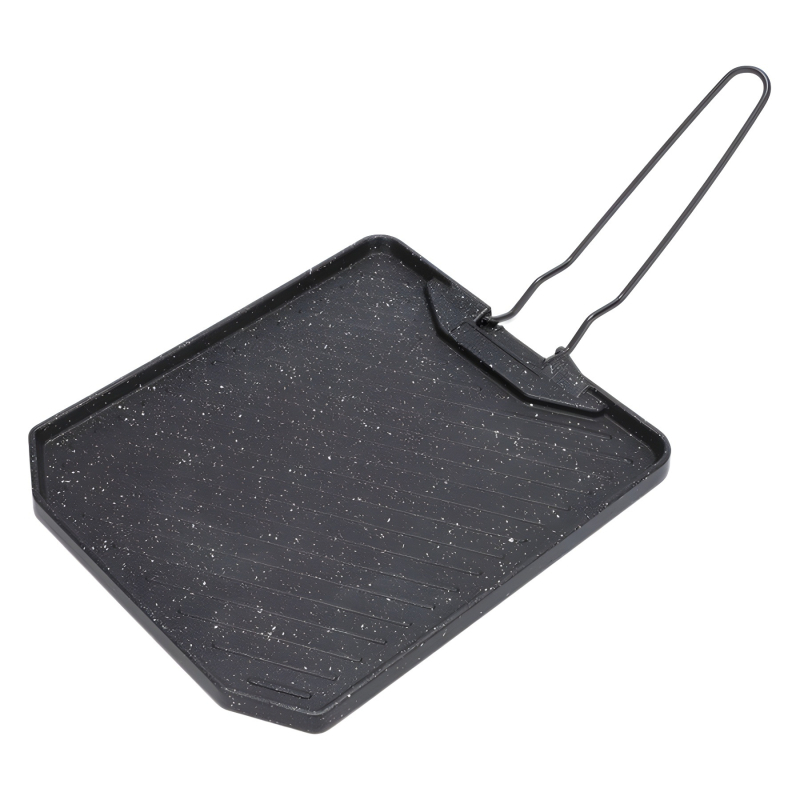 Prijenosni grill tiganj od nehrđajućeg čelika za kampiranje, za 2–3 osobe, težina 0,5 kg, mogućnost ispisa loga