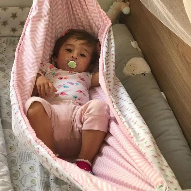 Детски хамак за външно и вътрешно ползване, плат от имитационен памук, товароносимост 20 кг, тегло 450 г