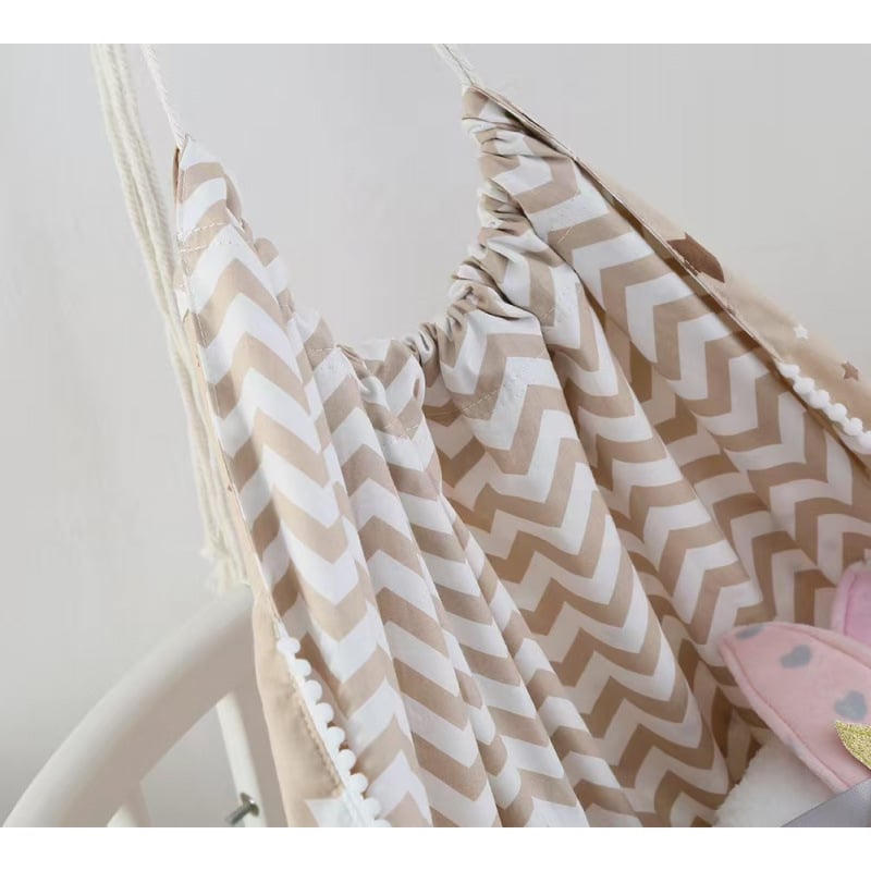 Детски хамак за външно и вътрешно ползване, плат от имитационен памук, товароносимост 20 кг, тегло 450 г