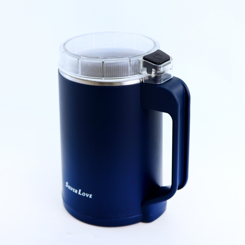 SILVER LOVE mljevač kave – Nehrđajući čelik, moderni minimalistički stil, težina 0,7 kg, mogućnost prilagodbe logotipa
