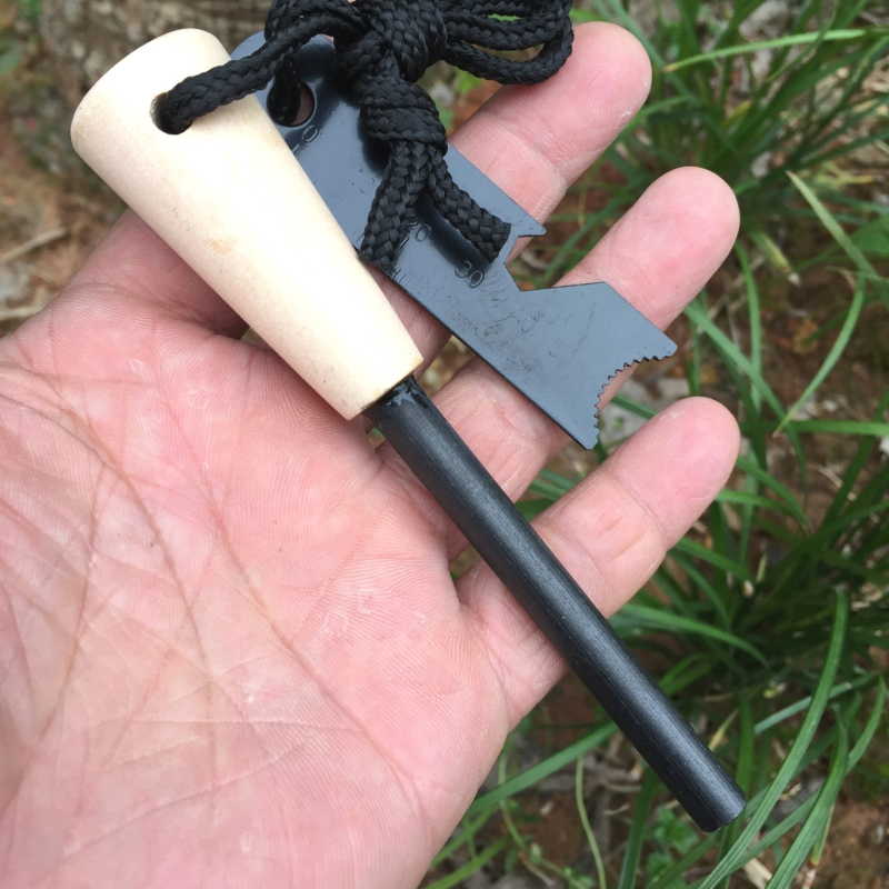 Baoxing Prijenosni vanjski flint s drvenom ručkom – model 8×80, težina 50 g, pogodno za 1–2 osobe, otporan na vjetar