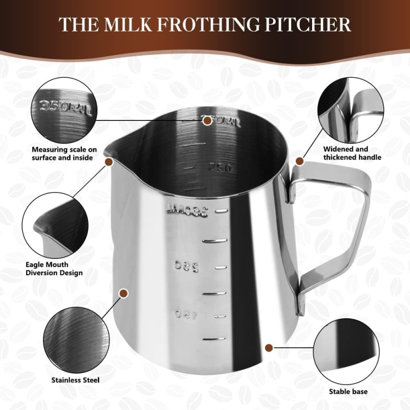 Set za latte art od 304 nehrđajućeg čelika, presa za prašak, igla za prah, igla za latte art i kalup