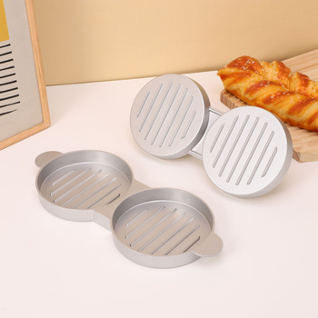 Ručni aluminijski pres za hamburger s rotacijskim mehanizmom; kalupi za mesne pljeskavice i rižine kuglice