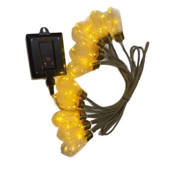 Φωτάκια σχοινιού από κάνναβη με χαλκό αγωγό, εξωτερική διακοσμητική λάμπα σε σχήμα παπάγια, IP65, 0.06W, 3.6V, 12–16h