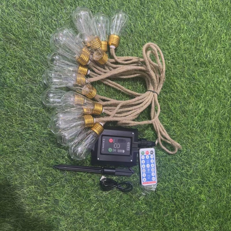 Φωτάκια σχοινιού από κάνναβη με χαλκό αγωγό, εξωτερική διακοσμητική λάμπα σε σχήμα παπάγια, IP65, 0.06W, 3.6V, 12–16h