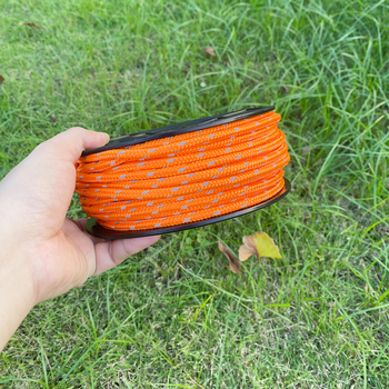 Reflektív sátor kötél, 6 mm × 30 m, nylon/poliészter, hordozható ponyvához és sátorhoz