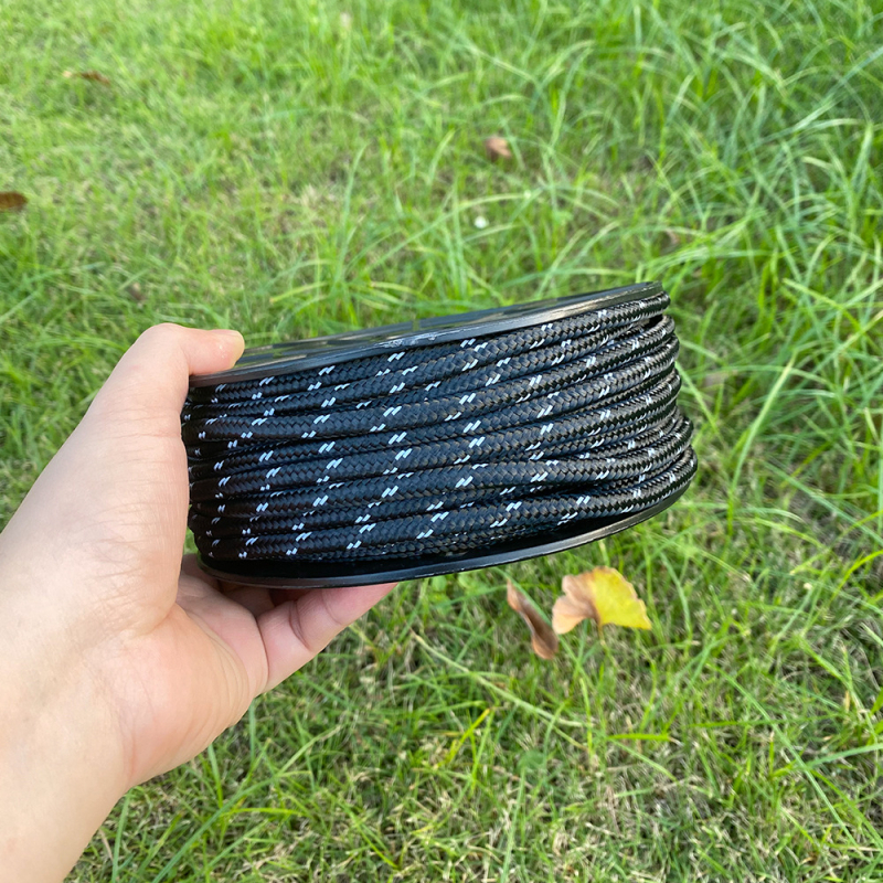 Reflektív sátor kötél, 6 mm × 30 m, nylon/poliészter, hordozható ponyvához és sátorhoz